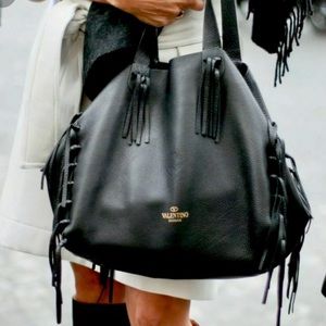 Valentino C-Rockee Fringe Tote